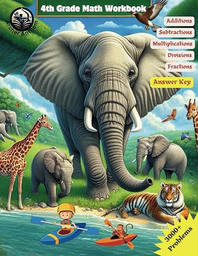 4th Grade Math Workbook - Addition, Subtraction, Multiplication, Division, an...