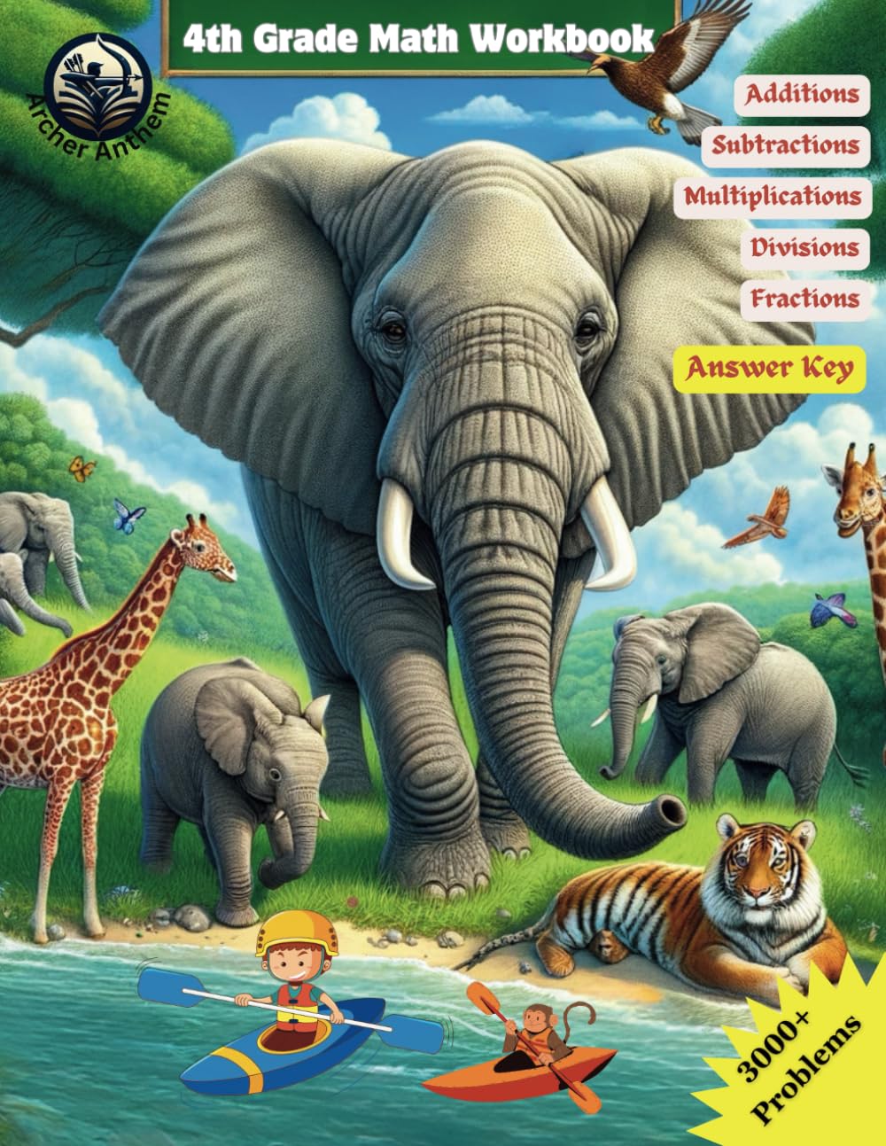 4th Grade Math Workbook - Addition, Subtraction, Multiplication, Division, an...