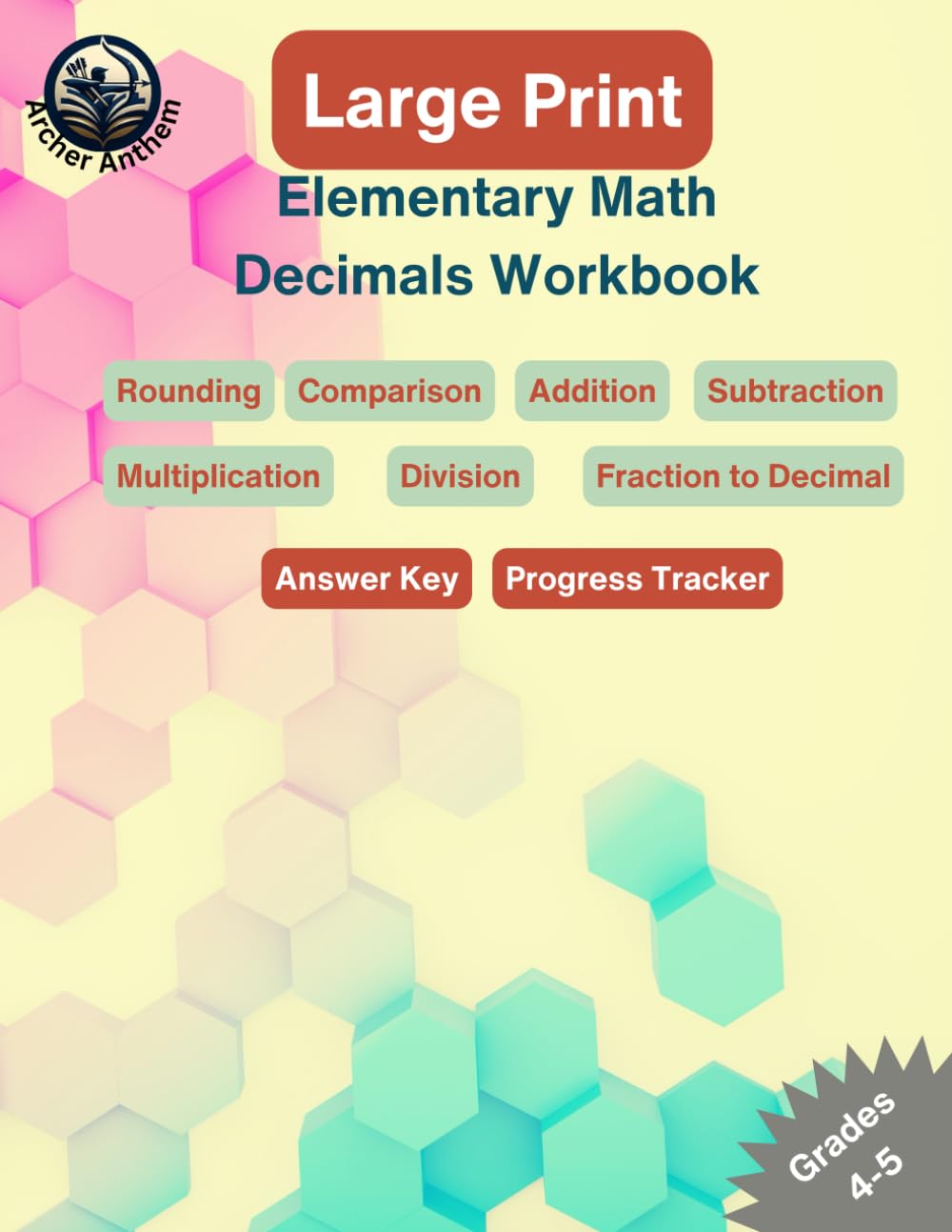 Large Print Elementary Math Decimals Workbook