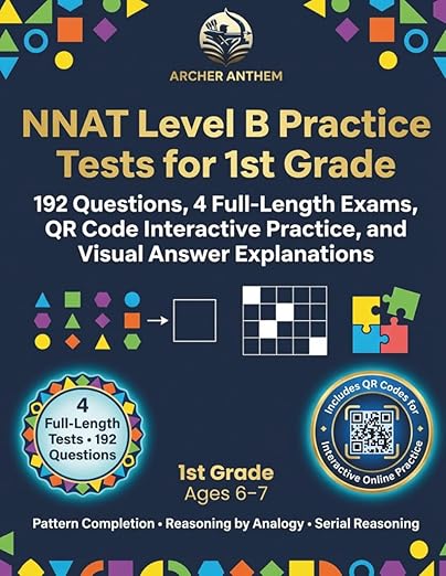 NNAT Level B Practice Tests for 1st Grade